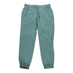 Pants Womens Medium Green Joggers Athletic Stretch Zip Pocket Drawstring